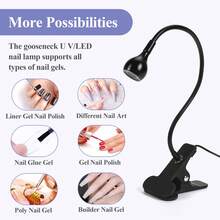 SAVILAND U V LED Nail Lamp – Mini Led Nail Lamp Gel Lamp For Nails With Securing Clip Rotatable Led Light For Nails For Curing Gel Polish U V Nail Gels Manicure Home DIY, Black - 黑色 - 查看 8