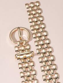 1pc Women's Punk Style Metallic Fish Scale Pattern Waist Belt - A - View 5