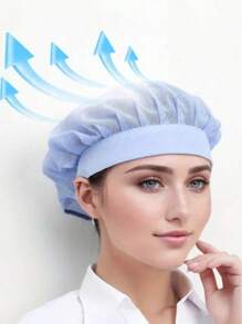 1 pieza Gorro de chef transpirable, gorro de trabajo con circulación de aire de 360 grados, gorro de chef antipolvo y cómodo, gorro antipolvo de malla, adecuado para catering, panadería y uso en el taller