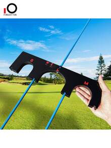 FINGER TEN Golf Training Aid Aim Gate With 6 Alignment Sticks And 5 Different Swing Plane Angles Professional - Black - View 1