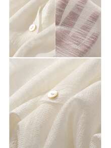 轻盈 V 领开衫外套开放式针织休闲宽松夏季短款上衣，百搭 - 米色 - 查看 4