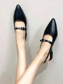 2025新款韩版黑色尖头系带镂空休闲凉鞋女夏季