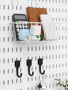 Complete Perforated Board Wall Panels, Plastic Accessories For Pegboard Display And Storage Racks, DIY Entry Wall, Hooks, Baskets, Divider Hooks, Storage Display Wall, Multi-Functional Display Rack, ABS Plastic Entry Display Rack, Gray Honeycomb Grid, With Hidden Screw Holes, Suitable For Key Display/Vertical Expansion/Computer Room Display/Home Office/Kitchen/Studio/Store And Various Occasions - Multicolor - View 6