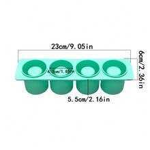 1 个 4 腔圆形冰块托盘，硅胶制冰机模具，易于释放冰块，适用于鸡尾酒、酒吧或冰咖啡杯 - 綠色 - 查看 3