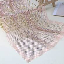 1pc Rhinestone Hollow Stretch Mesh Fabric Apparel Headscarf Bag Decoration Accessory - Many - View 14