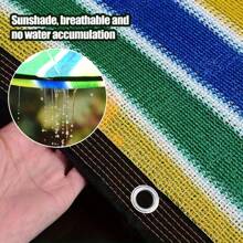 One Piece Of Colorful Stripe High Density Breathable Sunshade Net-Durable Plastic Outdoor Shade Cloth, Suitable For Terrace, Picnic, Bike Shed, Garden, Balcony And Corridor Pergola.