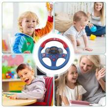 Kids Steering Wheel Toy With Light And Music, Car Backseat Simulated Driving Steering Wheel Gifts Toys For Kids