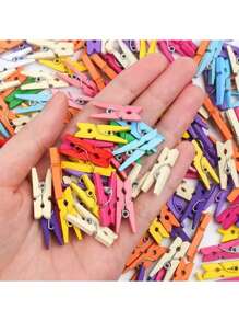 20/50/100 Pieces Colorful Wooden Mini Clothespins - Reusable, Space Saving, Multicolor Decorations For Photos, Crafts, DIY, Home Decor, Valentine's Day (1 Inch, 2.5 Cm), Gender Reveal Party, Perfect For Birthdays, Weddings, Parties, The Perfect Gift For Colleagues, Friends, And Family, Back To School