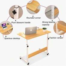 Escritorio Armable Móvil, Escritorio Forma en "C"  Para Laptop o PC, Mesa de Servicio Para Lectura, Trabajo, Ocio, Estudio, Fácil de Armar y Guardar, Para Espacios Pequeños en Casa u Oficina, Soporte de Hasta 40kg - Al Azar - Ver 7