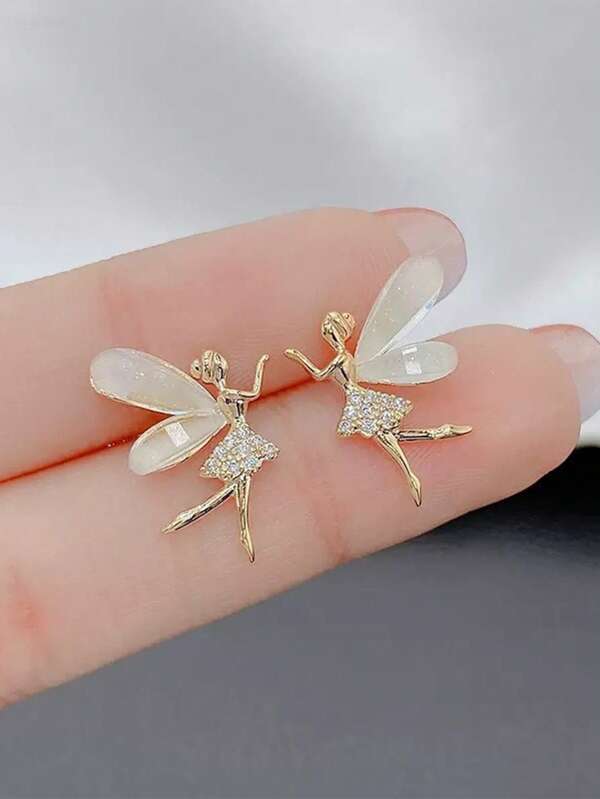 2 piezas Pendientes de Pixie sencillos y lindos, accesorio diario para niñas