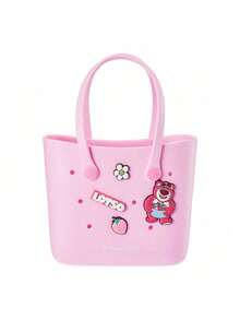 Miniso Lotso Hole-Design Bento Bag, Lightweight And Portable, Perfect For Commuting And Traveling (1 PC) - Pink - View 5