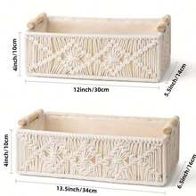 Boho Style Woven Storage Basket, 1 Count Handmade Woven Storage Basket, Bathroom Counter Organizer, Home Organizer For Bathroom, Bedroom, Living Room-TKL