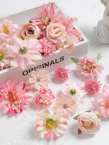 42 件套，玫瑰、茉莉、月季、雏菊等多种花卉组合花头，非常适合 DIY 婚礼、新娘花束、插花、订婚派对、餐桌装饰布置、餐桌中心装饰、迎宾派对、派对、卧室家居装饰、秋季装饰、秋季