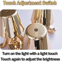 Bedside Touch Control Table Lamp, Thinker Golden Man Statue LED Table Lamp, USB Rechargeable, 3-Speed Dimmer, Home Living Room Office Decorative Table Lamp. - Gold 5 - View 3
