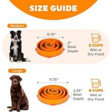 Outward Hound Fun Feeder Slo Bowl, Tazón lento para perros mediano, 2 tazas, azul