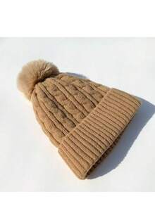 MilyModa Winter Hat, Cold Cap, Without Embroidery For Adults, Beret Cap - Khaki - View 1