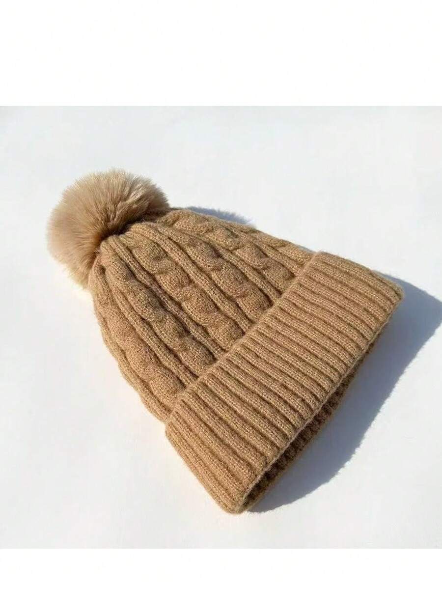 MilyModa Winter Hat, Cold Cap, Without Embroidery For Adults, Beret Cap - Khaki - View 1