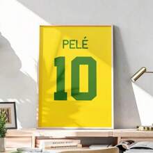1 pieza Póster de temporada pop 2023 2024 Camiseta de fútbol Logotipo de estrella deportiva Decoración de pared moderna es perfecta para fans y decoración estética de la habitación Marco opcional