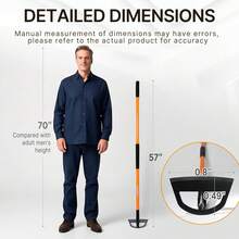 57 Inch Heavy Duty Garden With Orange Fiberglass Handle - Long Handle Garden For Weeding, Gardening, And Cultivating - Durable  Garden Tool For Heavy Duty Use - 1 - 查看 7