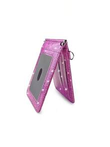 Glitter Bus Card Holder Rotating ID Card Case Stylish Subway Card Wallet Coin Purse For Women Wallet Mini Wallet Purse Wallet Wallet - Multicolor - View 16