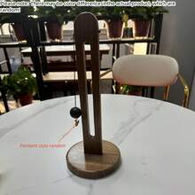 1pc Wooden Vertical Paper Towel Holder, Tissue Paper Roll Rack, Home Kitchen & Bathroom Paper Towel Storage Organizer