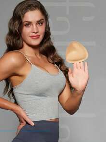 Sticky Bra Inserts, Double-Sided Sticky Push Up Inserts, Reusable Bra Pad Inserts For Bikini Dress Swimsuit Sports Bra - Apricot - View 6