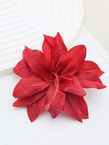 1pc 13cm Large Fabric Artificial Flower Hair Clip, Bohemian Style Side Bangs Hairpin, Beach Vacation & Daily Wear Accessory - Multicolor - View 4