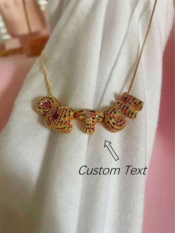 1pc Luxury 3D Cubic Zirconia Personalized Simple Letter Name Necklace, Custom First Initial MAMA Pendant Necklace For Women, Fashionable, Minimalist, Casual, Customized, Personalized, Unique Gift For Girlfriend, Mom, Family, Friend, Daughter, Anniversary, Valentine's Day, Mother's Day, Birthday, Graduation, Daily Wear, Wedding, Prom,Jewelry & Watches,Chic Autumn,Custom Name Stainless Steel Necklace, Personalized Nameplate