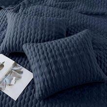 Blue Quilt King Size Bedding Sets With 2 Pillow Shams, Lightweight Soft Bedspread Coverlet, Quilted Blanket Thin Comforter Bed Cover All Season, 3 Pieces, 104x90 Inches, All - Season Bedding - Navy - 查看 11