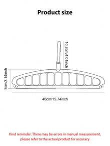 1pc Clothes Hanger, Hanging Rack Space-Saving Curved Hanger For Yoga Pants And Leggings - Closet Organizer With 10 Clips, Pants Socks Hanger For Clothes Shops Valentine DAY, Valentines Wedding, Birthday