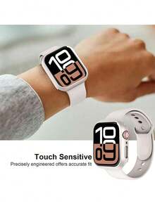 1 pieza Nuevo Estuche para Apple Watch Serie 10 con Protector de Pantalla de Vidrio Templado, Apto para Relojes Apple Watch Ultra/SE/8/7/6/5/4/3/2/1 de 38/40/41/42/44/45/49mm - luz de las estrellas - Ver 4