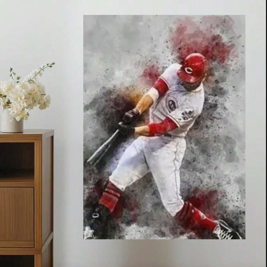 Framed Room Decor J.Oey V.Otto Inspirational Baseball Canvas Print, Athletic Motivation Poster,   Canvas Wall Art, For Home Office, Bedroom, Sports Room Decor, Educational Chart & Poster