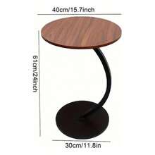 Kinkete Portable C-Shaped Side Table For Small Spaces - Camel - View 4