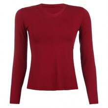 Kit 3 Women's Basic Long Sleeve V-Neck Blouses - Vino blanco-tinto - Ver 3