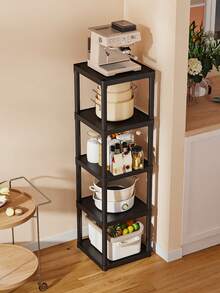 1pc 3-7 Tier Free Installation Storage Rack, Floor Standing Shelf For Kitchen, Living Room, Bedroom, High Capacity Home Decor - Multicolor - View 6