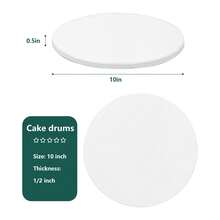 1/3 PCS 10/12/14inch White Gold Black Cake Boards Cake Drum 10 Inch Round, 1/2" Thick Cake Decorating Supplies Sturdy Corrugated Cardboard For Multi-Layer Cakes - Multicolor - View 15
