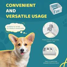 PetTrove - Plastic Pet Playpen, Durable Puppy Playpen With Lockable Door And Non-Slip Bottom, Portable Indoor Outdoor Puppy Pen - 白色 & 4 面板 24 英寸 - 查看 8