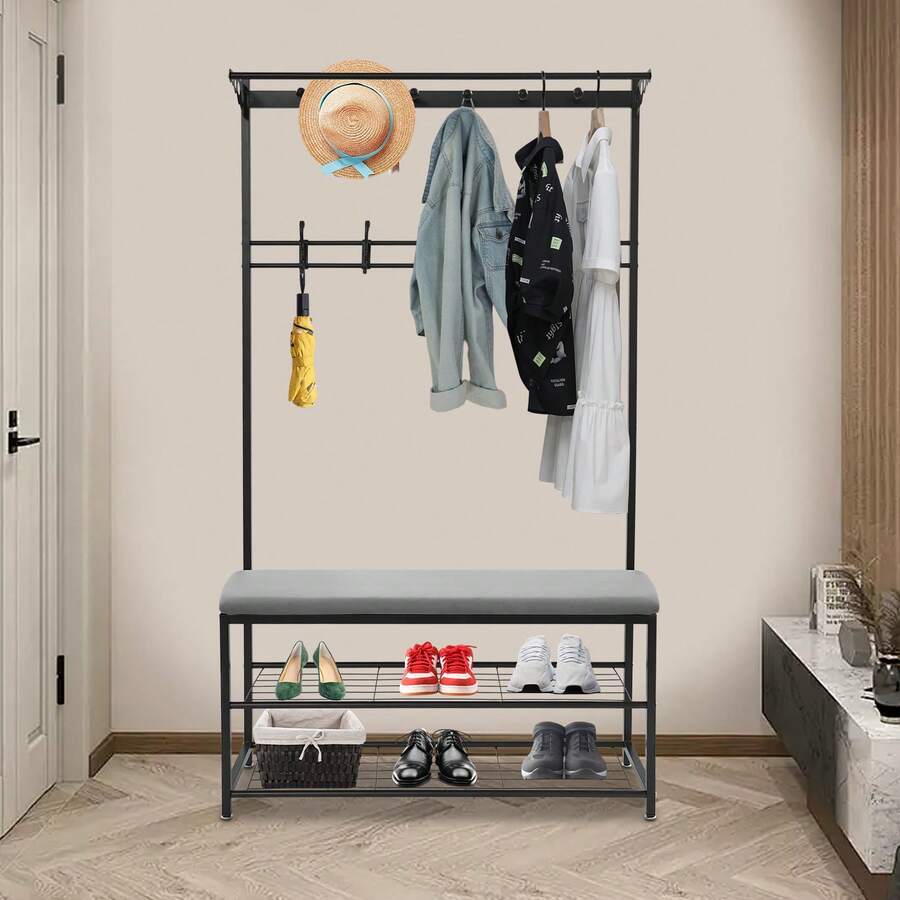 YUNRUX Coat Rack - Black - View 1