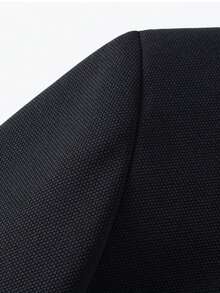 Men's Business Formal Single Button Lapel Neck Simple High-End Suit Jacket - Black - View 7