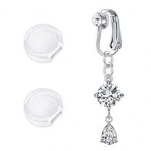 带硅胶垫的假肚脐穿孔夹肚脐穿孔假肚脐穿孔环蝴蝶，心形吊坠，非穿孔首饰，3 件装 - 多色-2 - 查看 11