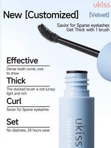 ukiss 5g Customized Mascara, Extra Volumning Lashes, Savior For Sparse Eyelashes, Feather Swirl Brush Head, Washable Mascara Makeup, Lengthening, Defining,Crease Proof, Smudgeproof, Daily Makeup - Velvet Extra Volumning - View 5