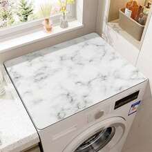 1pc Marble Pattern Washing Machine Cover, Absorbent Table Mat, Absorbent Fridge Mat, Microwave Dust Cover, Soft Diatomite Drain Mat, Non-Slip Strong Absorbent Dishwashing Mat, 19.7*23.6 Inch Modern Washer & Dryer Top Cover, Applicable For Laundry Room, Kitchen, Office, Home, Travel, Organizer,Kitchen Decor,Household Items,Mother's Day Gift,Bedroom Decor,Garden,Kitchen Decor,Summer,Beach,Travel Essentials,Room Decor,Squishy,Graduation - White - View 10