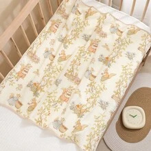 双层纱布新生儿襁褓毯，A 级棉质婴儿襁褓毯，印花襁褓包巾