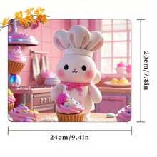 1 Plush Rabbit Mouse Pad, Durable, Lightweight, Easy To Carry, Suitable For Office And Games, 8 * 9.5 Inches, Strong Adhesive, Ultra-Thin Design, Smooth And Comfortable Operation, Rubber Material, NO. Ytz3897, Product Without Watermark