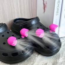 2/4/8Pcs Outdoor Camping Hole Shoe Headlight Adult Shoe Decoration Waterproof Shoe Light Three Lighting Effects - Rose Red - View 5