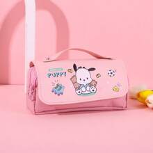 Sanrio Sanrio Hello Kitty & Kuromi & Pochacco Pencil Case,Pink Heart Zipper,Large Capacity Pencil Case, Waterproof Double Pen Case,Cartoon Stationery Bag,Multi-Functional Stationery Box - Cartoon Anime Design, Pencil Case, Storage Container