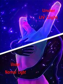 情侣拥抱 UV 反应壁挂充满活力的宇宙手工艺术紫蓝粉渐变星空宇宙装饰适用于卧室客厅宿舍波西米亚风格 - 彩色 - 查看 4