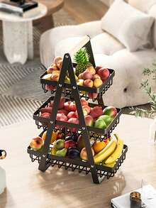 2/3层厨房果蔬篮，可拆卸木质提手收纳篮，多层设计，适用于厨房收纳整理，也可用于餐厅、咖啡厅、户外野餐、厨房收纳、家居装饰、情人节装饰等场合。