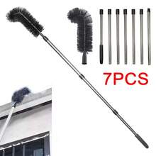 1PC Gutter Cleaning Brush Roofing Tool With 7Pcs Telescopic Extension Pole (280cm), Telescopic Gutter Cleaner, Gutter Cleaning Tool With Brush Heads For Removing Leafy Debris - 280cm - View 1