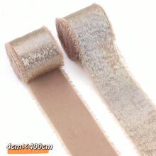 Cinta de gasa color dorado champán, cinta de seda dorada brillante con borde deshilachado para ramos de novia, envolver regalos, decoración de boda DIY, manualidades, Navidad, Día de San Valentín
